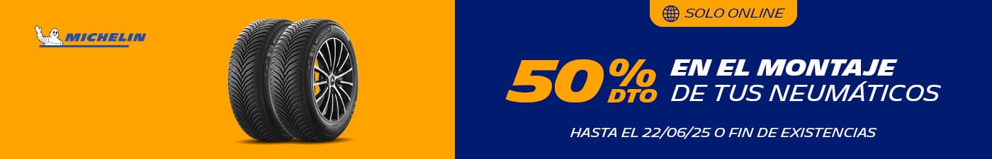 50% de descuento en el montaje de tus neumáticos Michelin en El Paso 2000