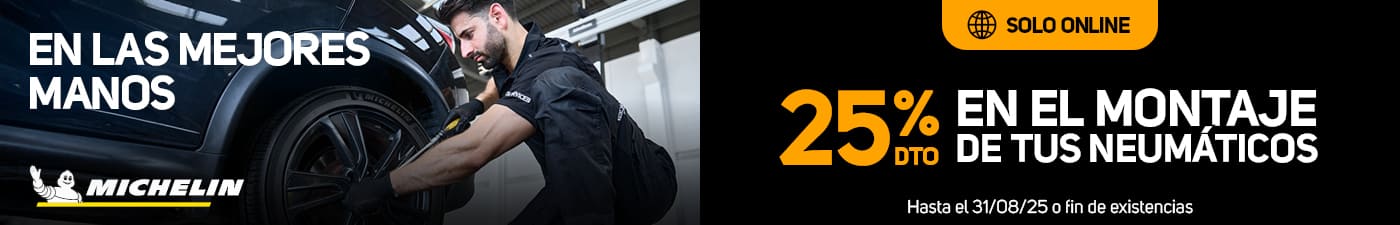 25% de descuento en el montaje de tus neumáticos Michelin en El Paso 2000