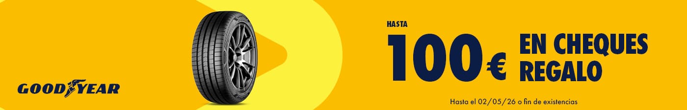 Hasta 100€ en cheques regalo con tus neumáticos Goodyear en El Paso 2000