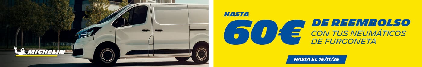 Hasta 60€ de reembolso con tus neumáticos Michelin para furgoneta en El Paso 2000