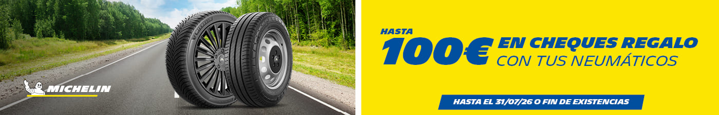 Hasta 100€ en cheques regalo con tus neumáticos Michelin en El Paso 2000