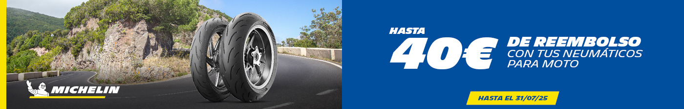 Hasta 40€ de reembolso con tus neumáticos de moto Michelin en el Paso 2000
