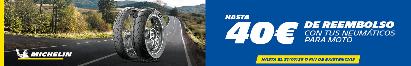 Hasta 40€ de reembolso con tus neumáticos de moto Michelin en el Paso 2000