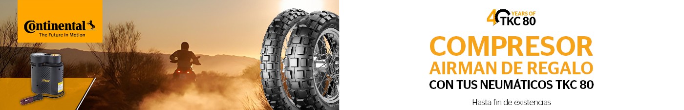 Compresor Airman de regalo con tus neumáticos de moto Continental TKC 80 en El Paso 2000