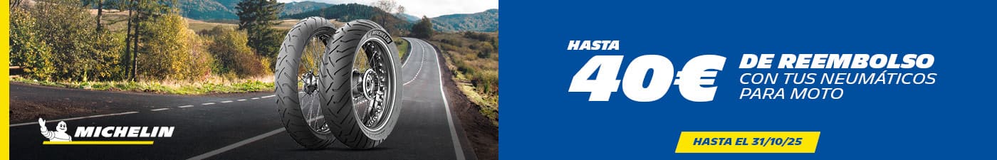 Hasta 40€ de reembolso con tus neumáticos de moto Michelin en el Paso 2000