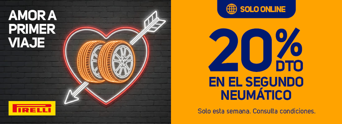 promoción san valentín: 20% de descuento en la segunda unidad de neumáticos pirelli - el paso2000