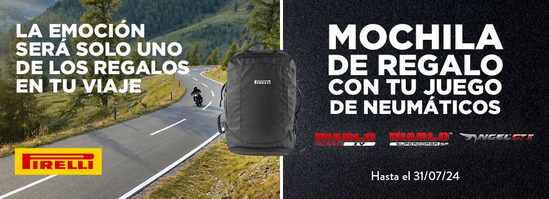 mochila de regalo con tus neumáticos de moto pirelli
 - el paso2000
