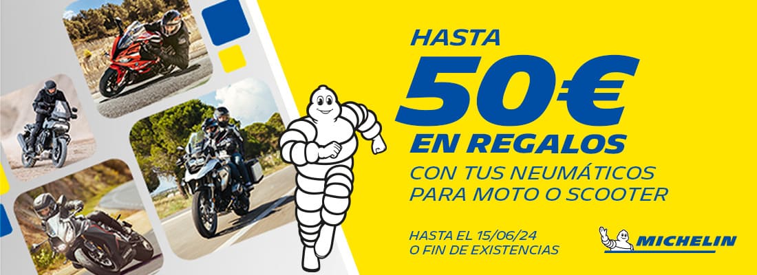 hasta 50€ en regalos comprando neumáticos michelin moto - el paso2000